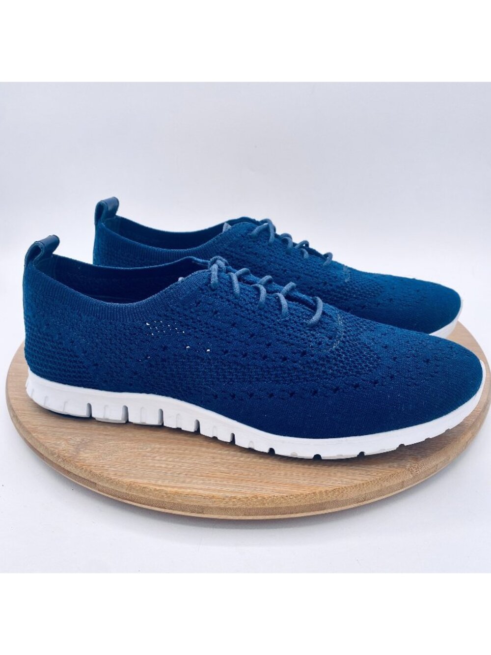 Cole Haan Shoes Womens 8.5 Blue Mesh Grand Os Sneakers Brogue Preppy